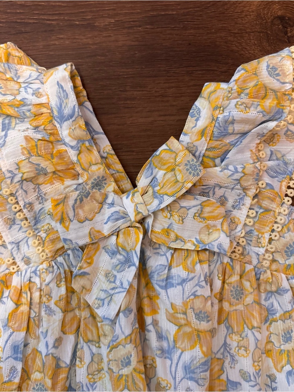 Sincerely Jules Girls 18 Months Yellow Floral Dress Spring Summer Cotton - Picture 7 of 7